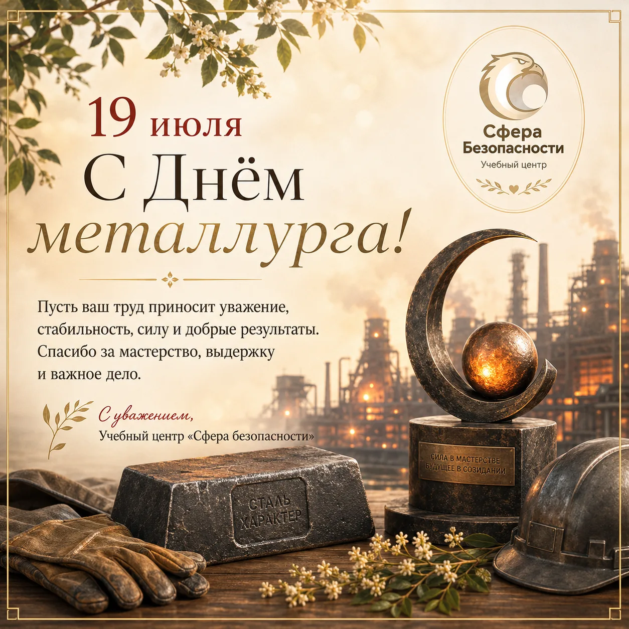 С Днем металлурга!

Поздравляем всех, кто работает в отрасли, где особенно ценятся сила, точность, в