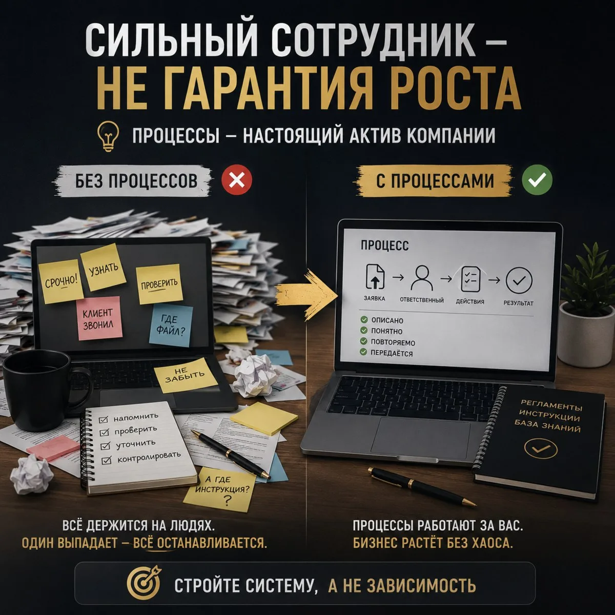 🚨 Многие собственники уверены, что их главный актив - сильные сотрудники.

А я считаю, что главный 