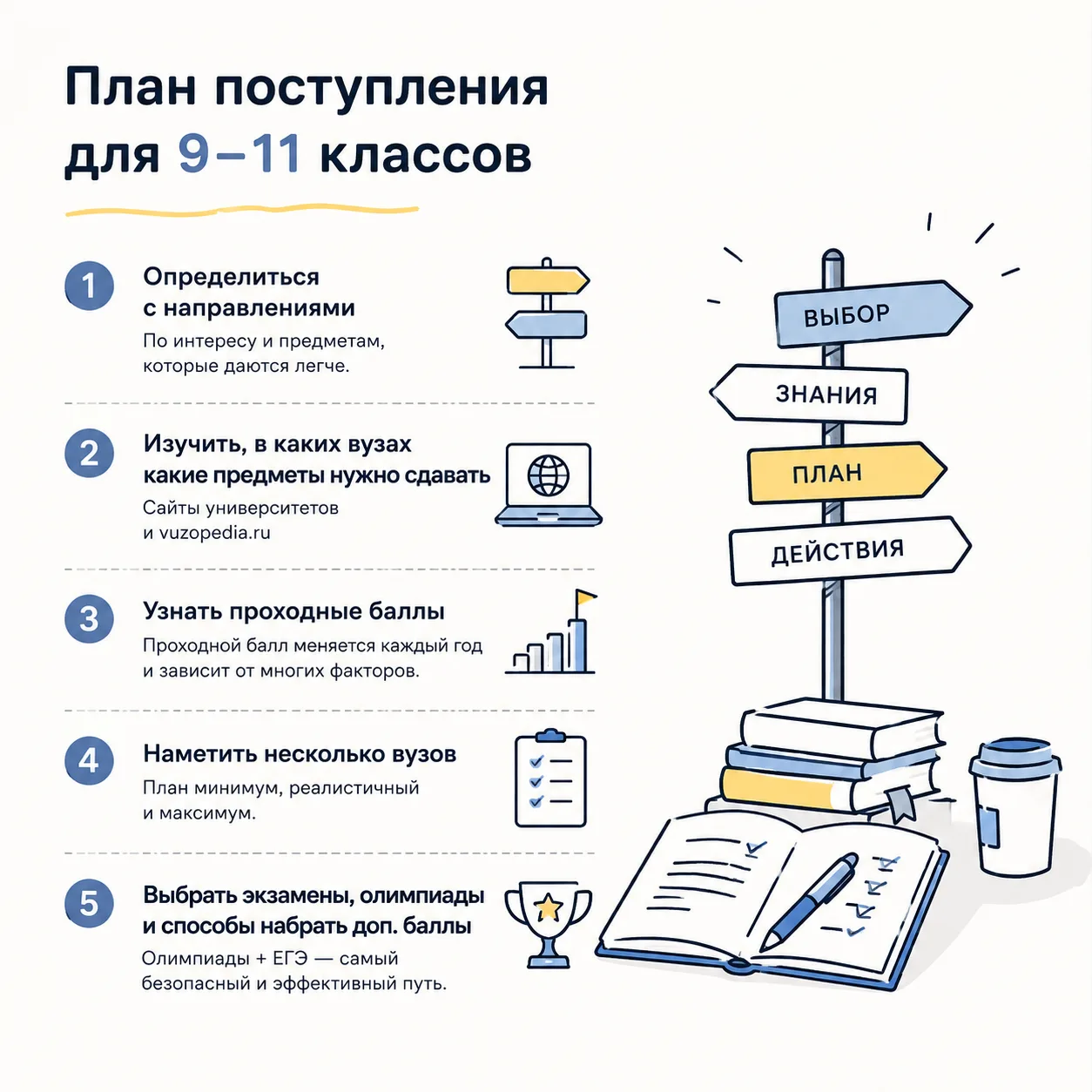9–11 класс: пора потихоньку разбираться с поступлением