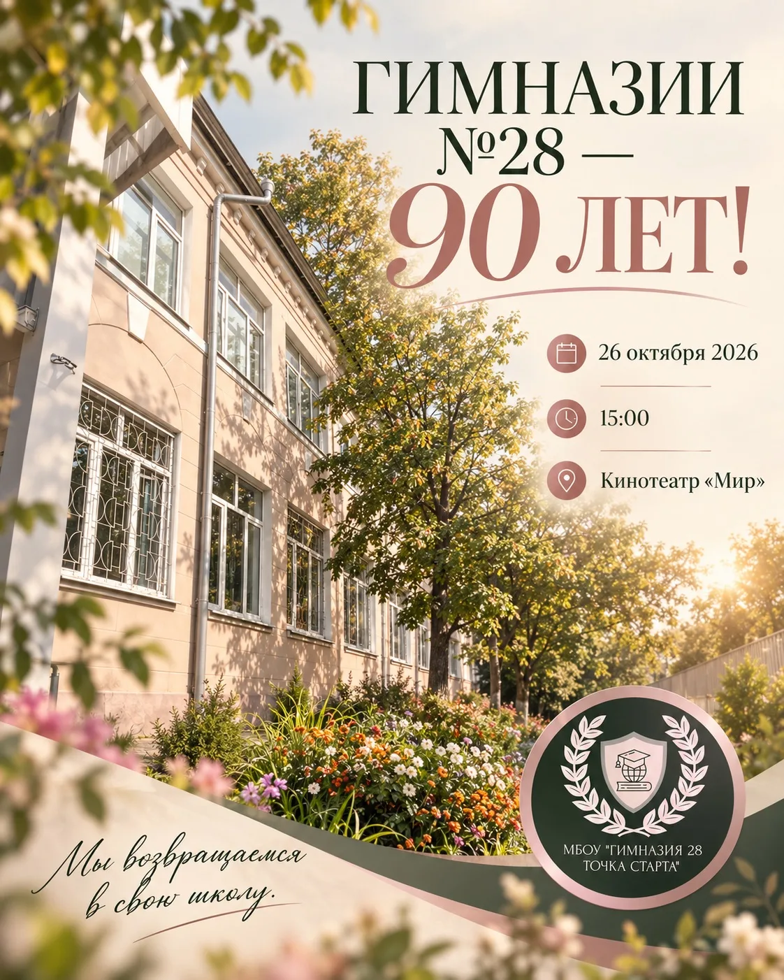 🎓 ГИМНАЗИИ №28 — 90 ЛЕТ!