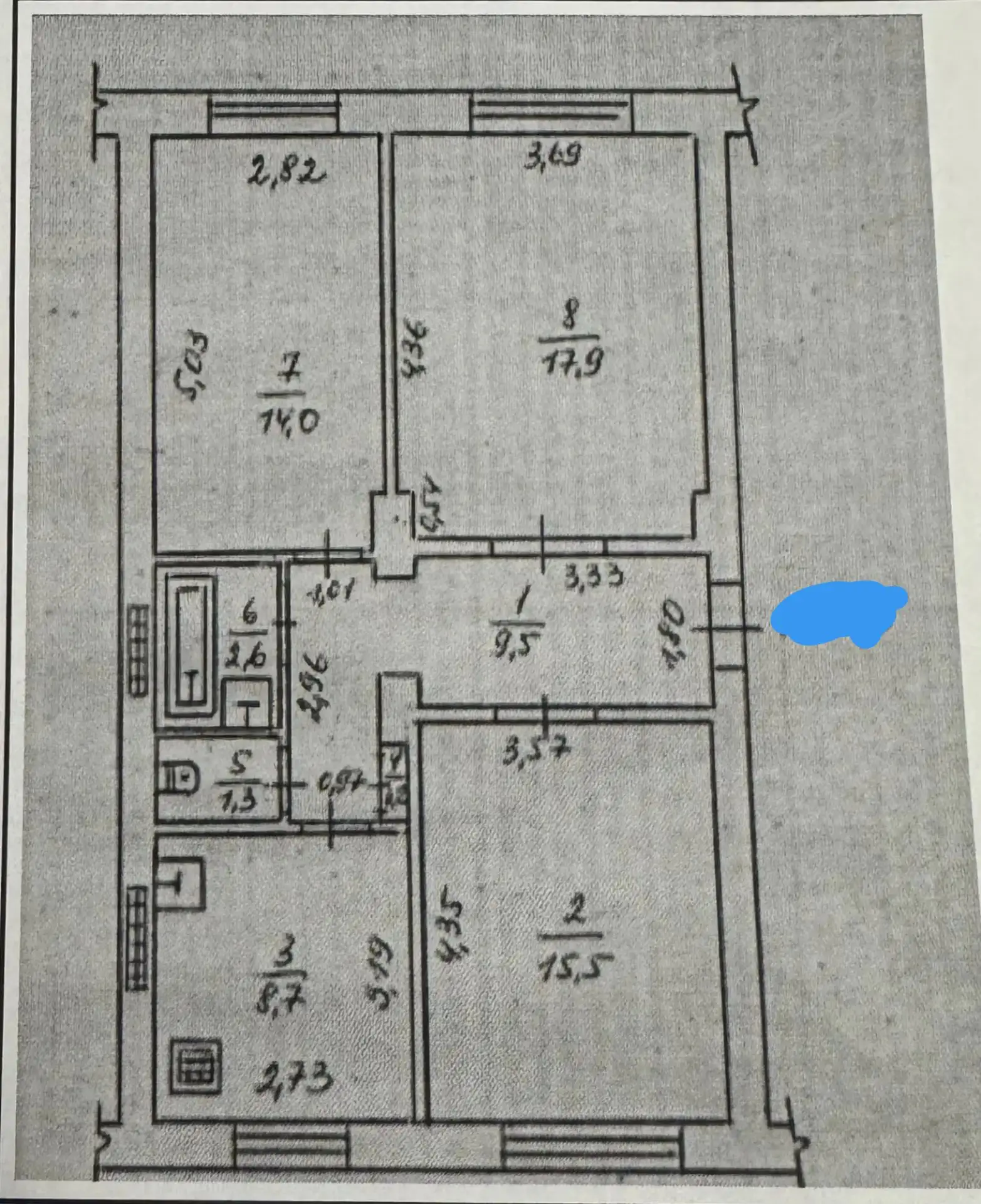 Продам 3 комн, , улица Советская (дом со шпилем), этаж 2/4, состояние - под ремонт , ав...