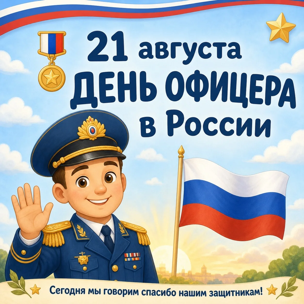 Сегодня, 21 августа - День офицера России!