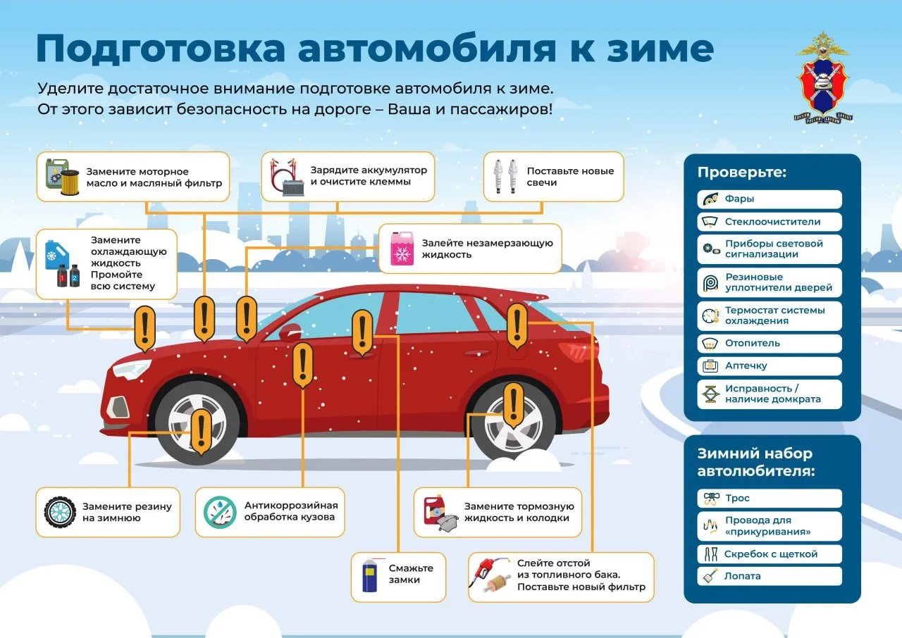 🛑 О подготовке автомобиля к зиме.
