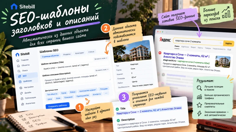 В админке появился конструктор SEO-шаблонов: вы описываете, как собирать H1, title и оп...