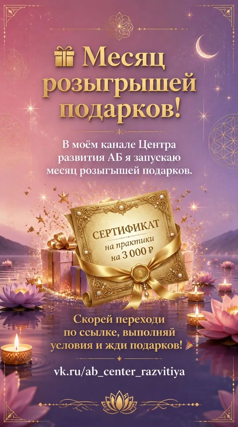 В моем канале Центра развития АБ ВКонтакте  проводим розыгрыш сертификата на услуги Цен...