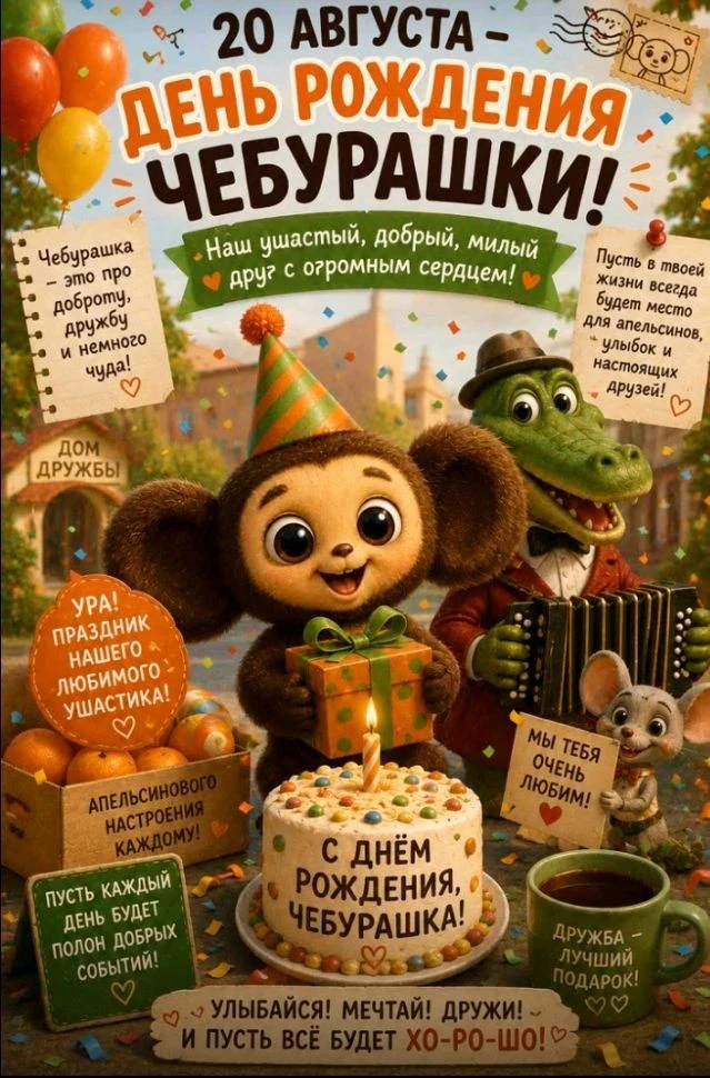 🎉 Весëлый праздник в честь Дня рождения Чебурашки🎂