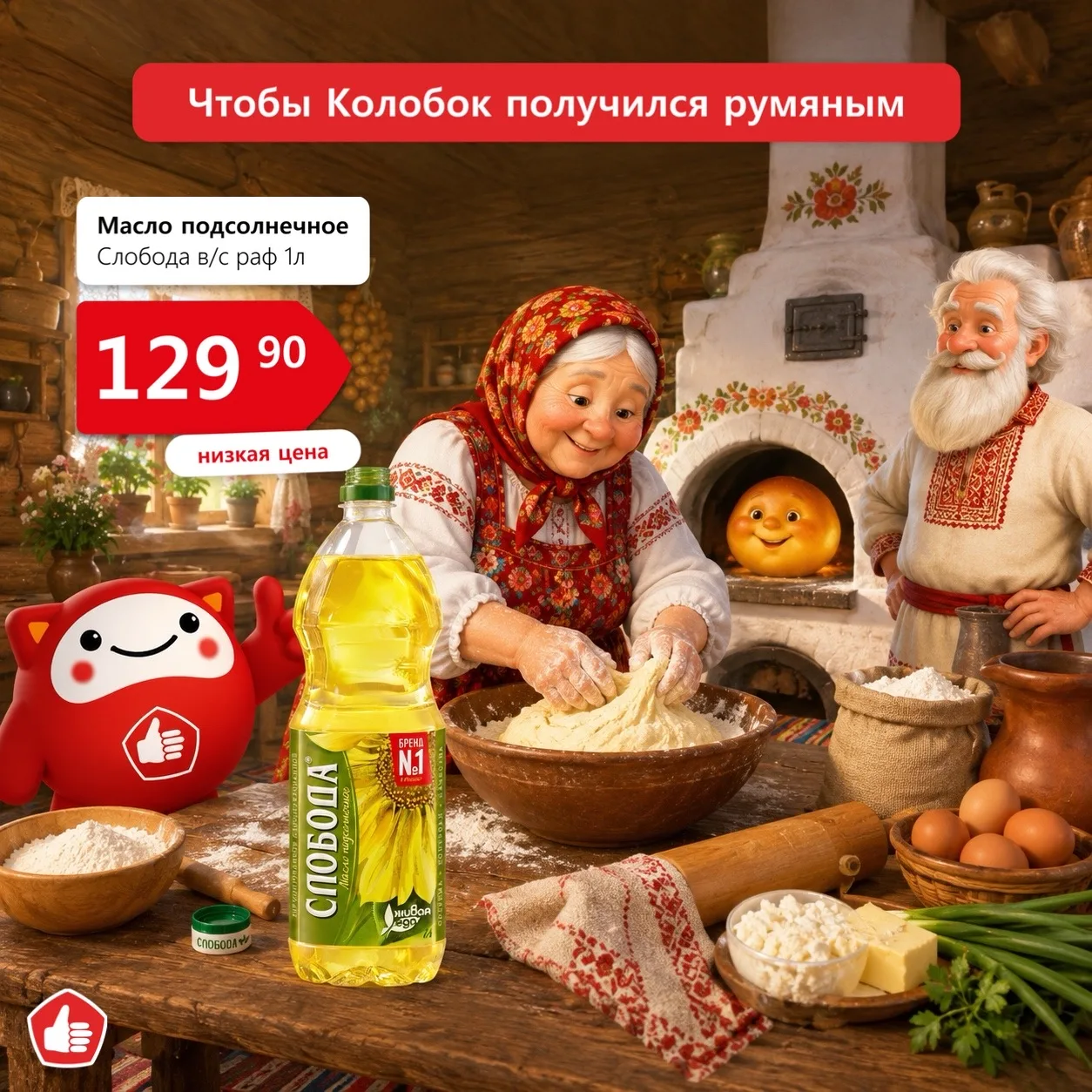 Решили Дед с Бабкой испечь Колобка. Муку по амбару помели, по сусекам поскребли…