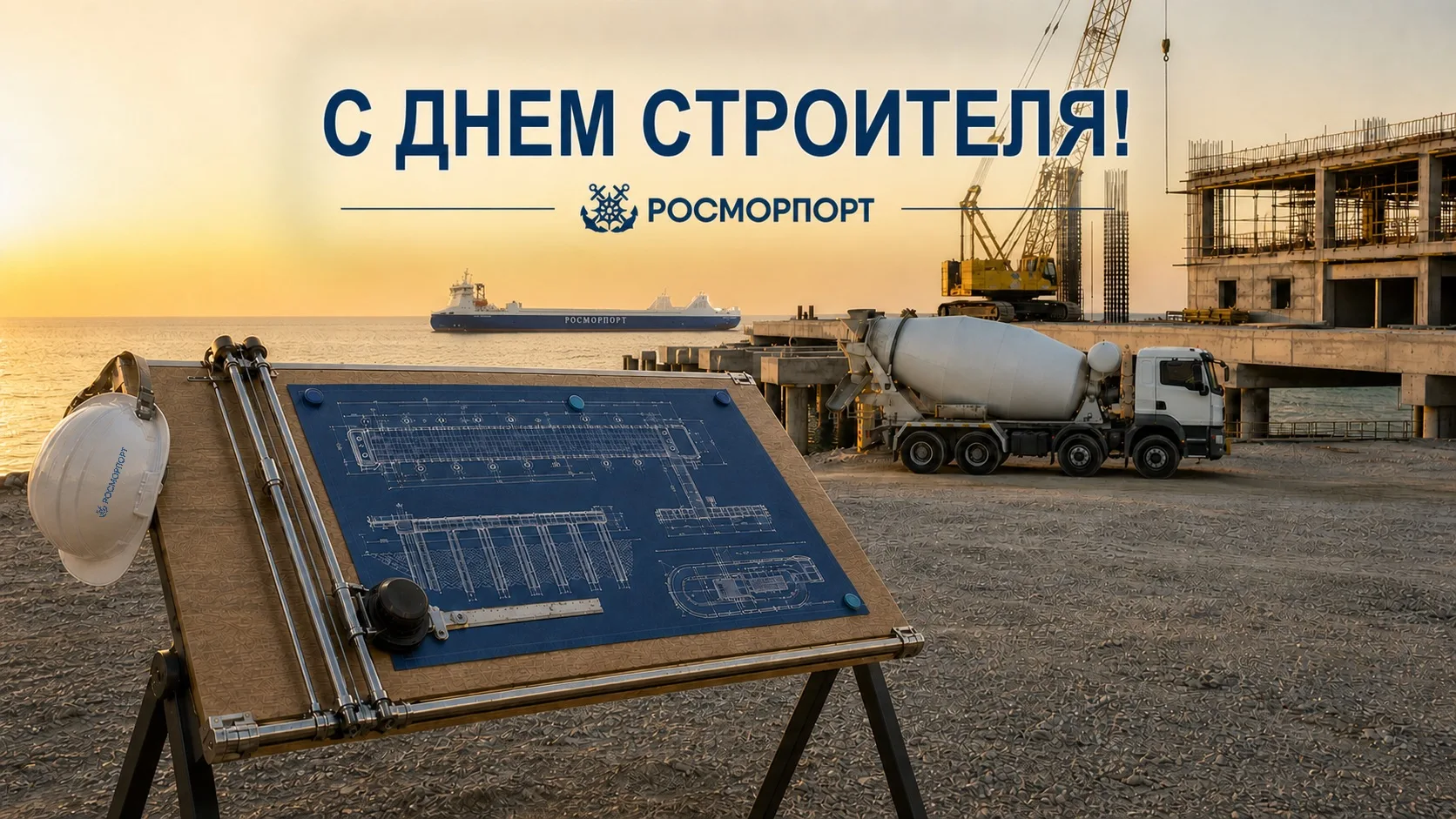 Поздравление Генерального директора ФГУП «Росморпорт» Сергея Пылина с Днем строителя.

Уважаемые кол