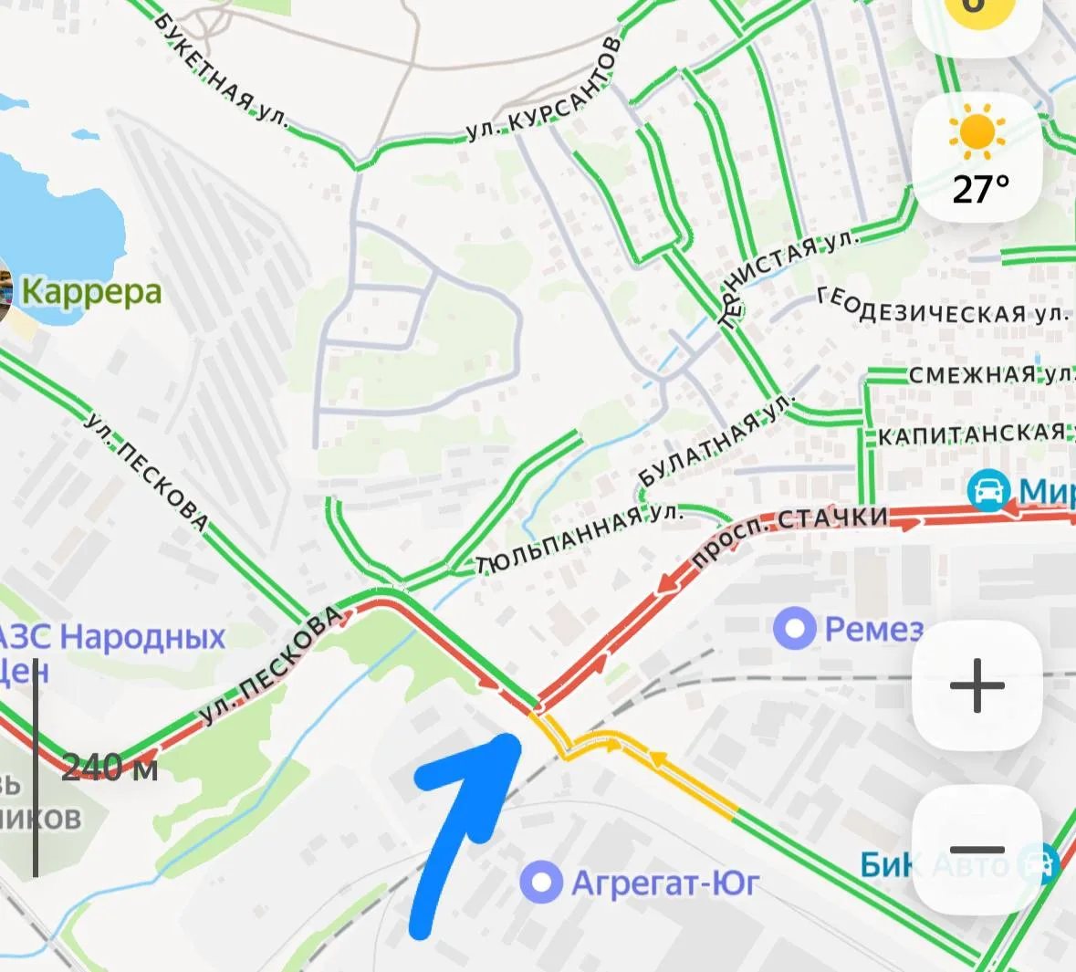 Здравствуйте. Когда починят дорогу на перекрестке ул. Пескова и пр. Стачки, поворот перед Карьером? 