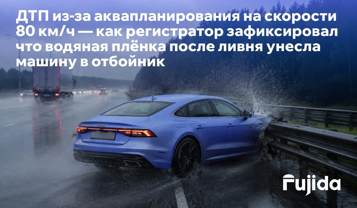 80 км/ч, мокрый асфальт — и машина в отбойнике. Как это произошло?