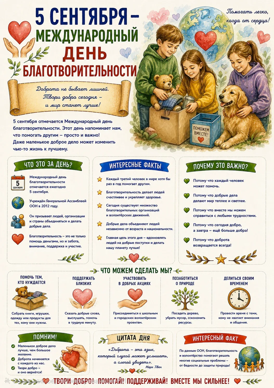 5 сентября — Международный день благотворительности!