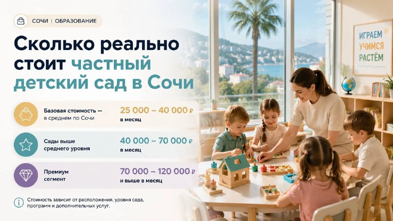 Сколько реально стоит частный детский сад в Сочи

Когда место в муниципальном саду не дают вовремя, 