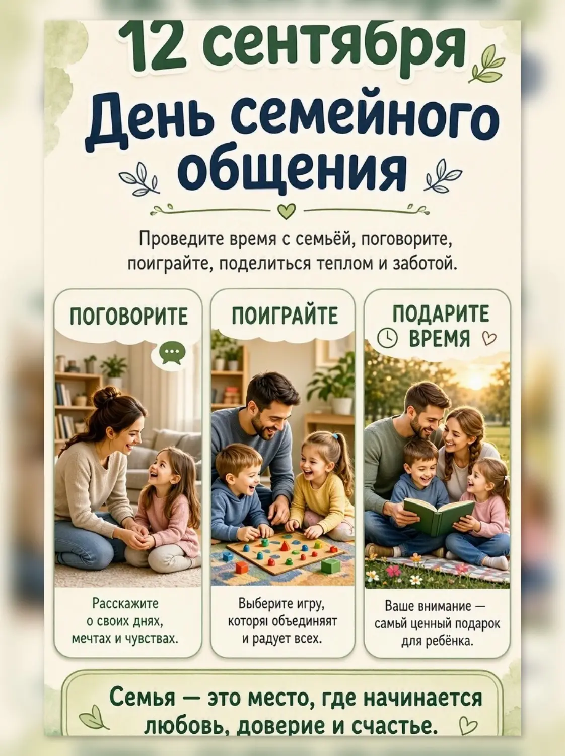 🎉12 сентября — День семейного общения!🎉