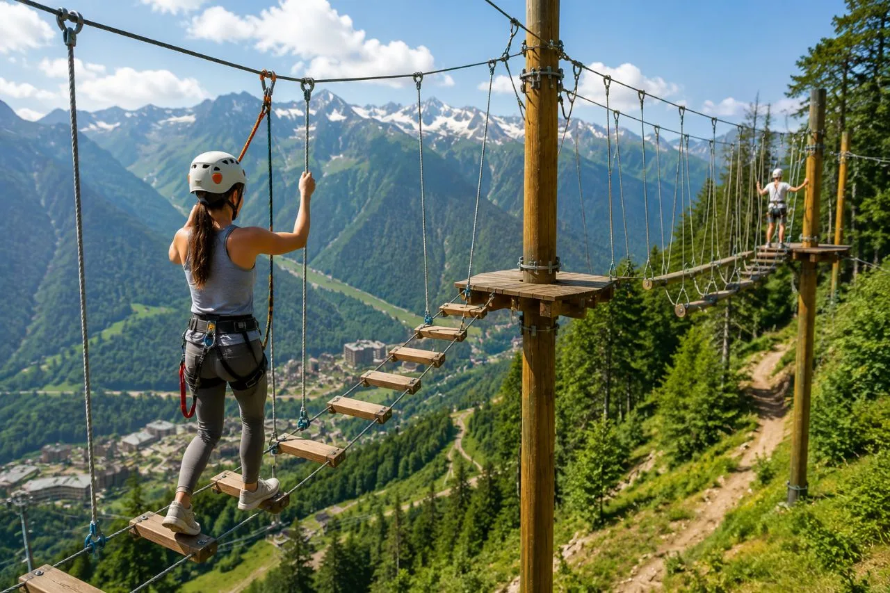 🌲 Приглашаем вас в захватывающий верёвочный парк на горном склоне! 🌲

Погрузитесь в атмосферу прик