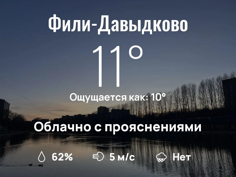 Что с погодой в Фили-Давыдково?