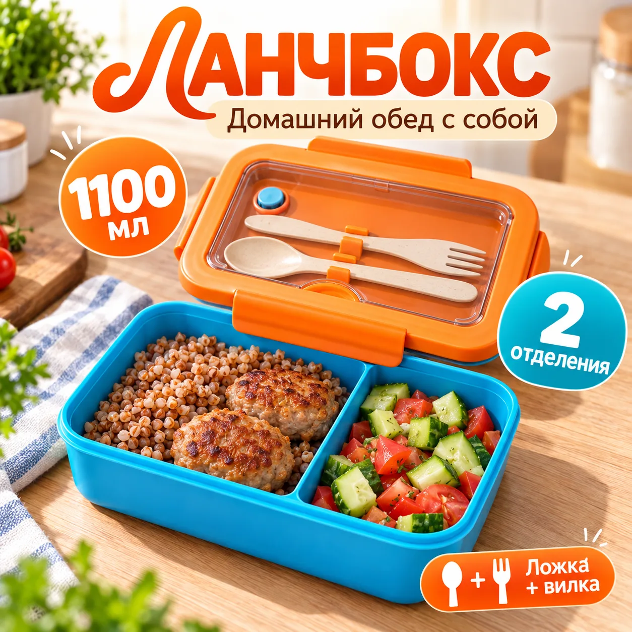 Ланчбокс с двумя отделениями