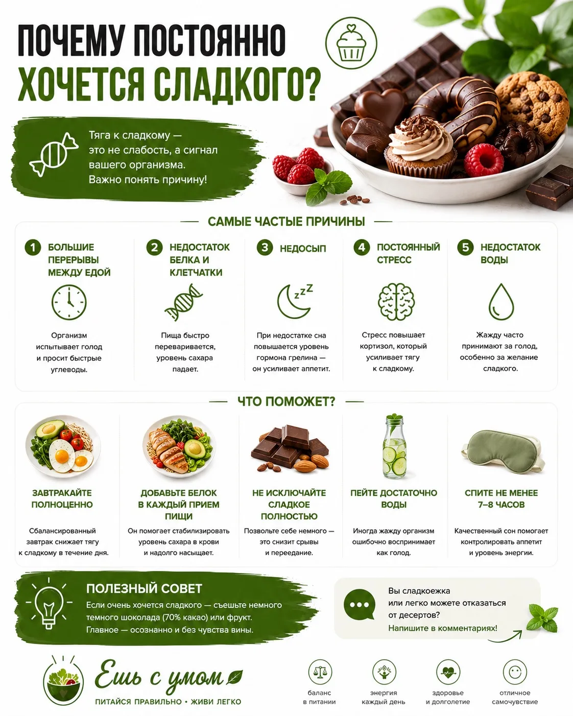 Почему постоянно хочется сладкого?