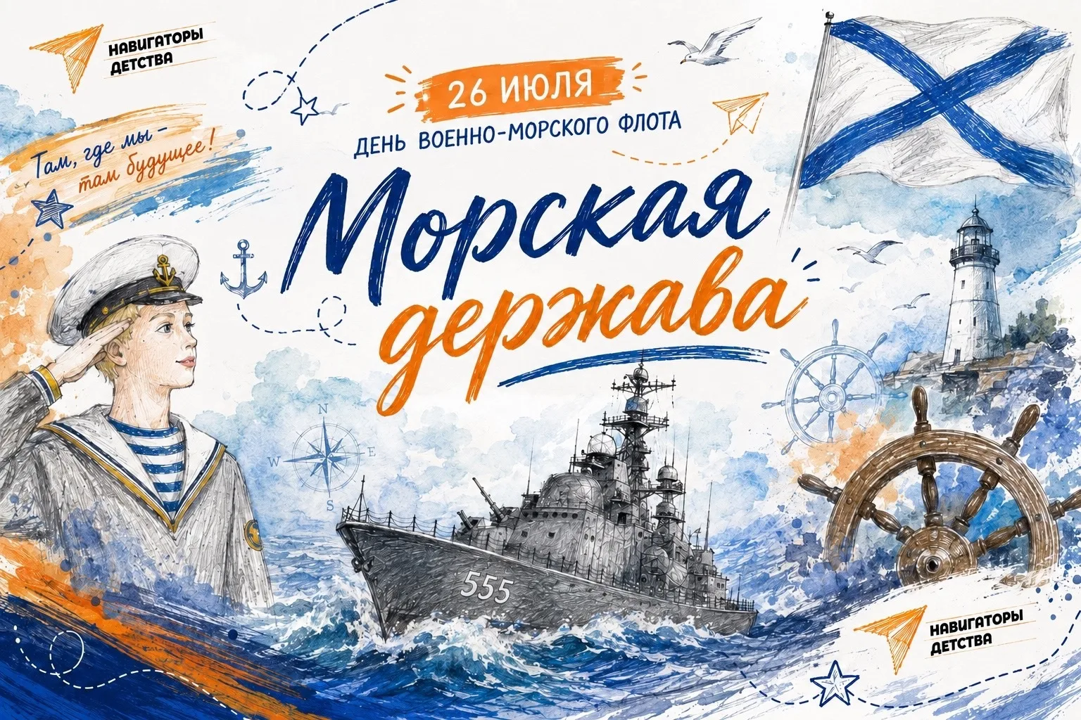 ⚓ Морская держава ⚓

26 июля отмечается День Военно-Морского Флота России — праздник мужества, чести