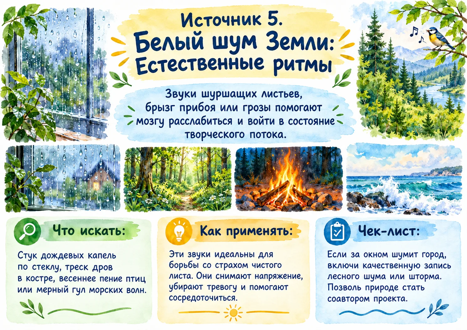 ⭐️Где живёт муза? Чек-лист для ученика: где искать вдохновение (в природе, музыке, книг...
