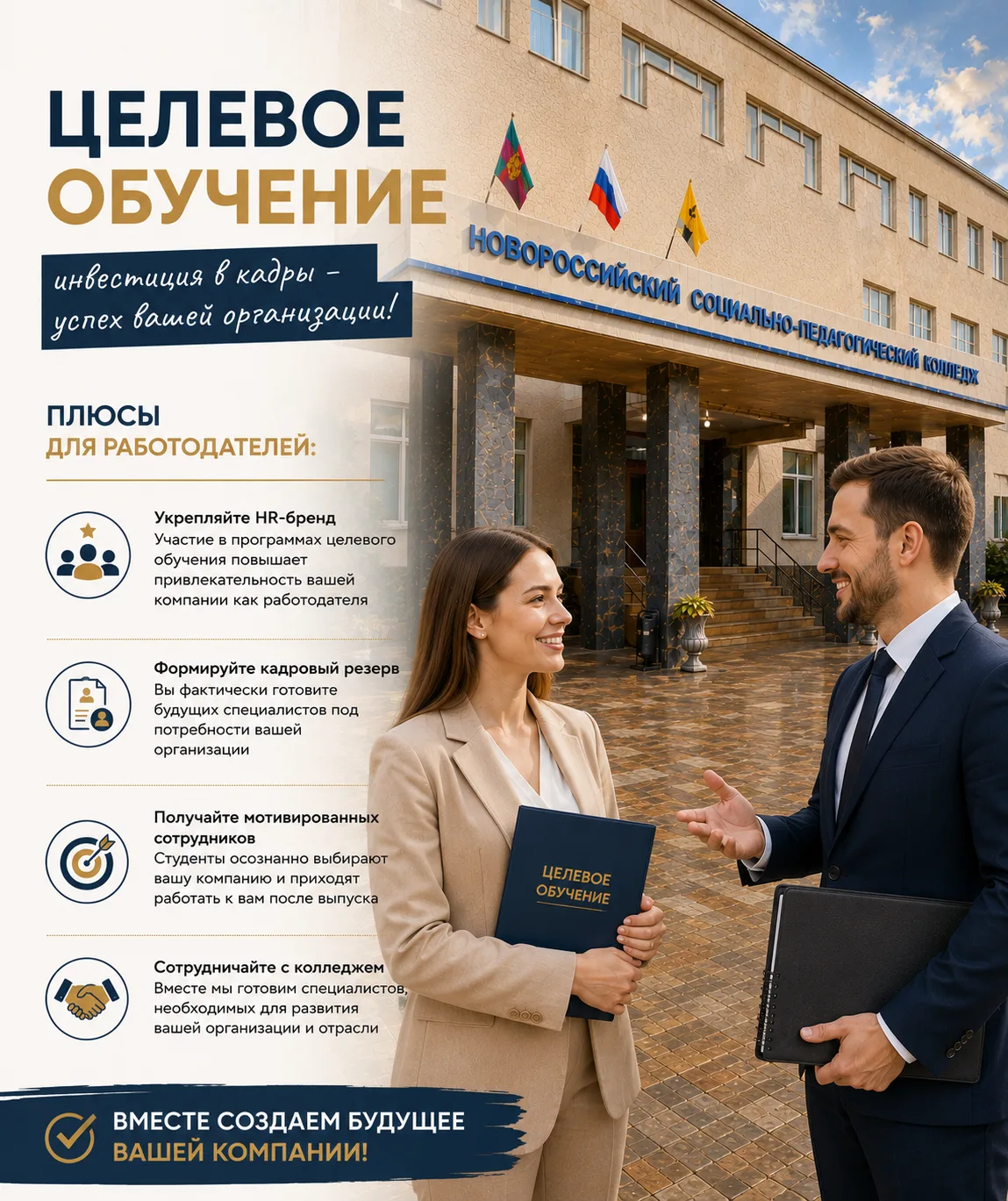🤝 Подготовьте специалиста для своей организации

👥 Целевое обучение даёт работодателю возможность 