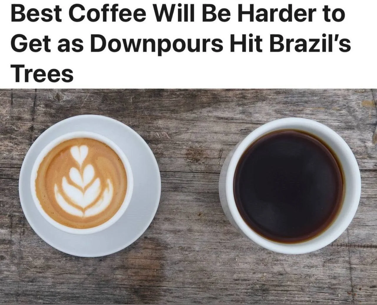 Качественный кофе станет дороже и хуже из-за неурожая арабики в Бразилии.