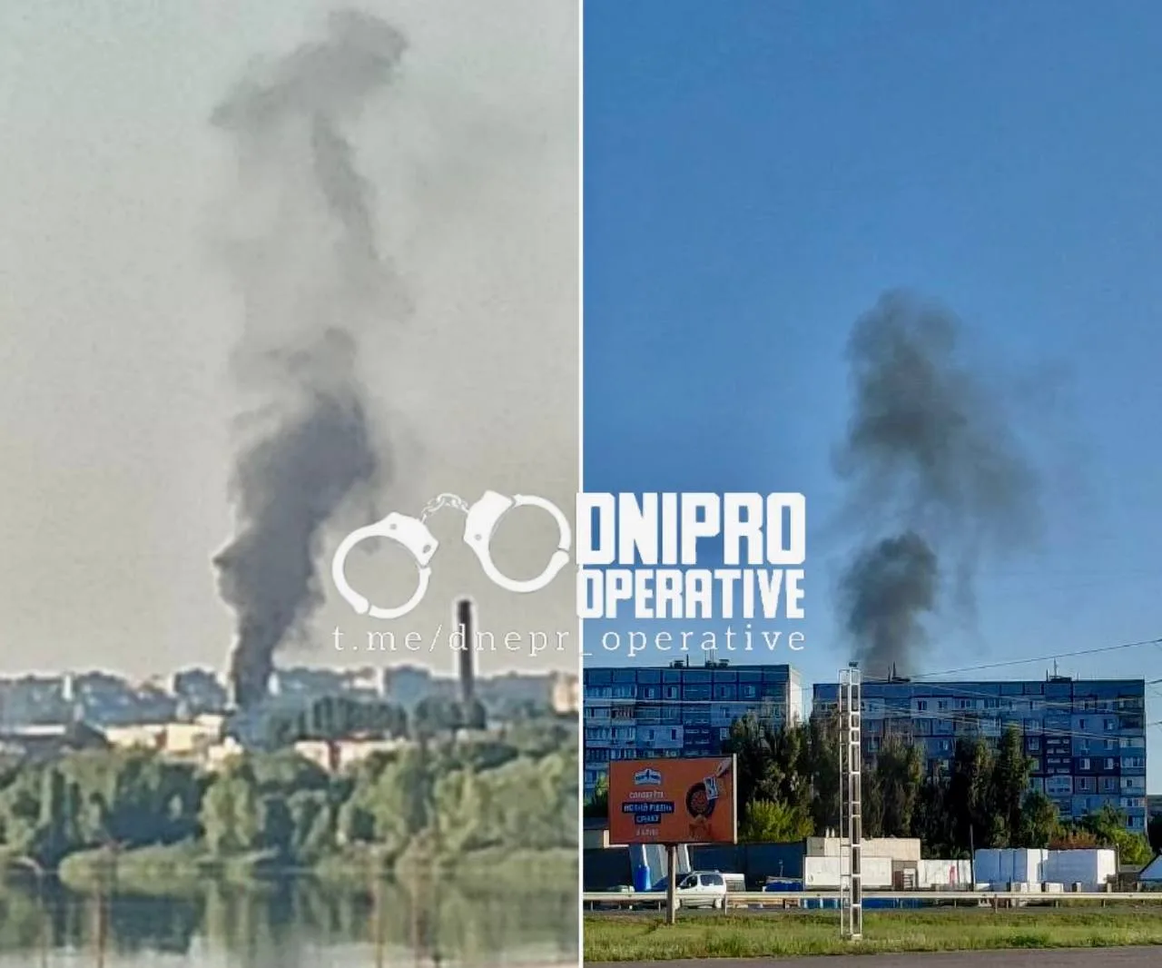 🔥 В Днепропетровске крупный пожар, столп дыма поднимается в небо, пишут местные ТГ-каналы