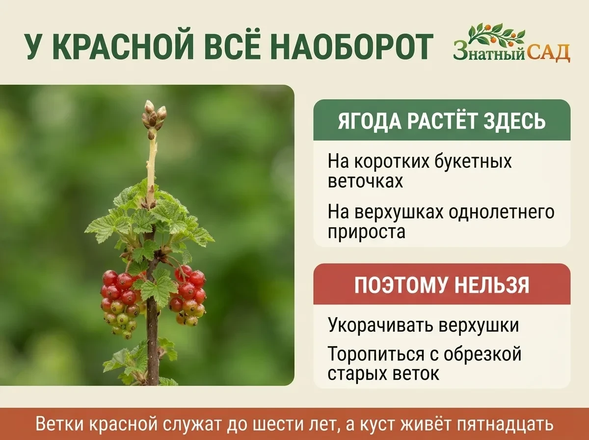 🔴 КРАСНУЮ СМОРОДИНУ СТРИГУТ НАОБОРОТ