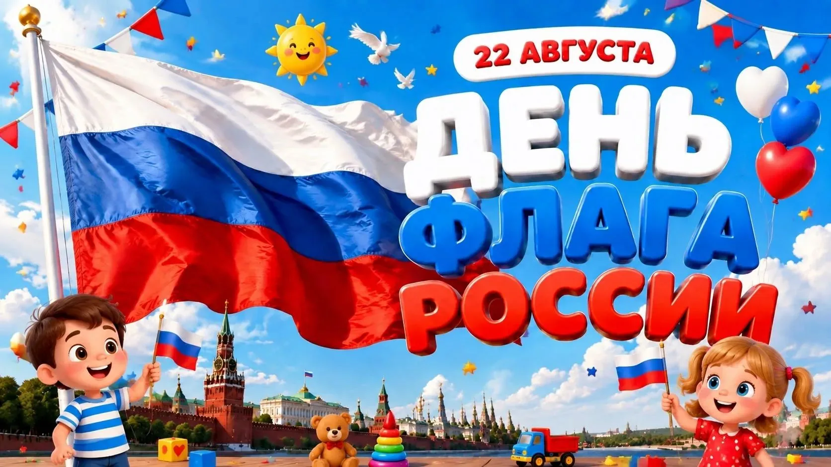 🇷🇺🇷🇺🇷🇺  Три цвета, одна страна: как наш детский сад отмечал День флага