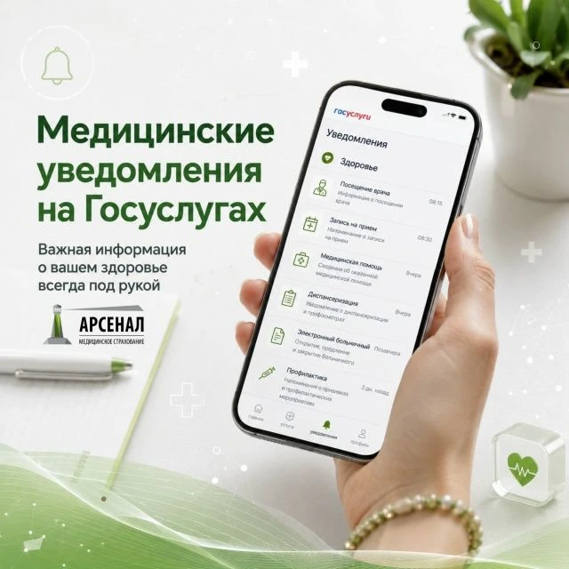 ООО «Арсенал МС» информирует:“Врач, больничный, анализы — всё можно получать прямо в ув...