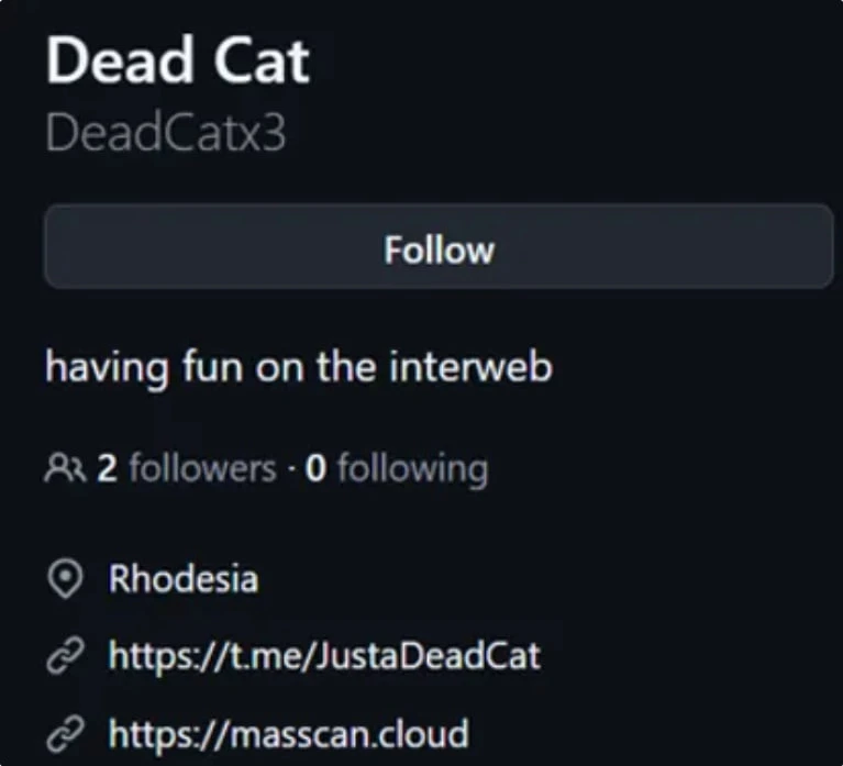 2️⃣ Аналитики проверили никнейм DeadCatx3 по другим платформам:
