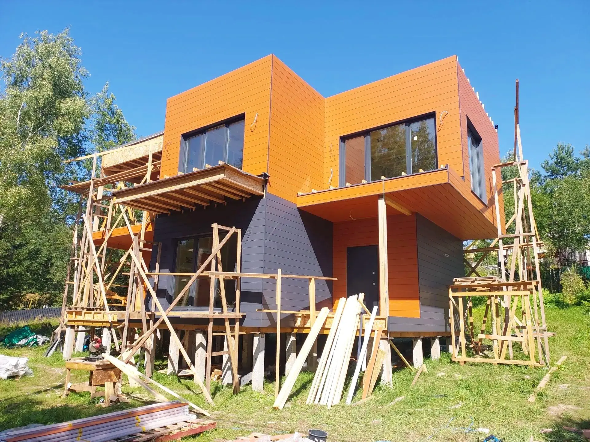 Современный каркасный дом по индивидуальному проекту заказчика 🏠