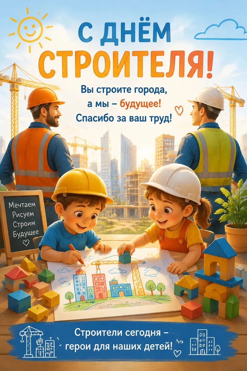 🏗️ Строители возводят дома, а наши дети — строят будущее!