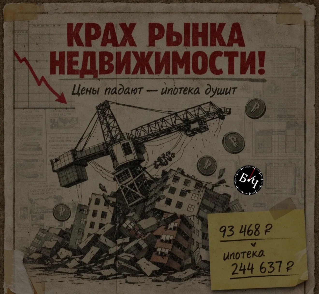 👾 Акции крупнейших застройщиков России рухнули в среднем на 35% за год. Основное паден...