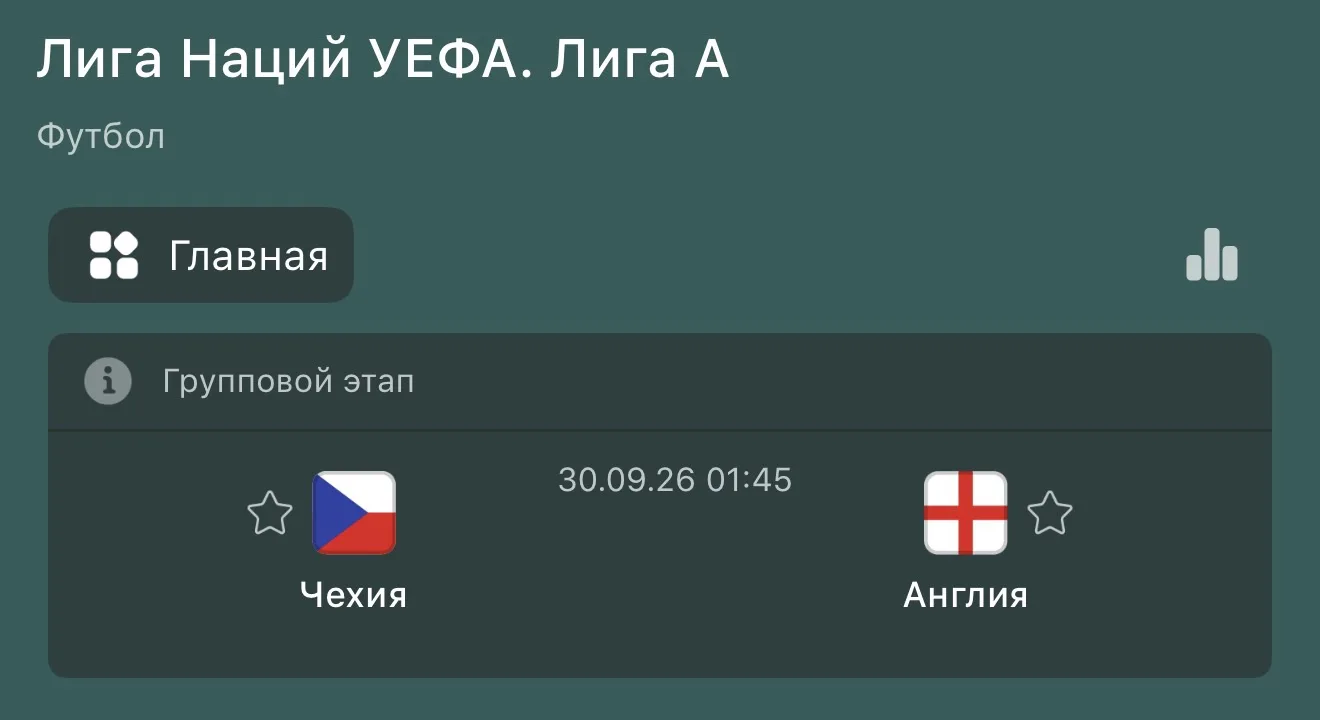Прогноз: Тотал Матча 2 (Б) 🇨🇿 🏴󠁧󠁢󠁥󠁮󠁧󠁿