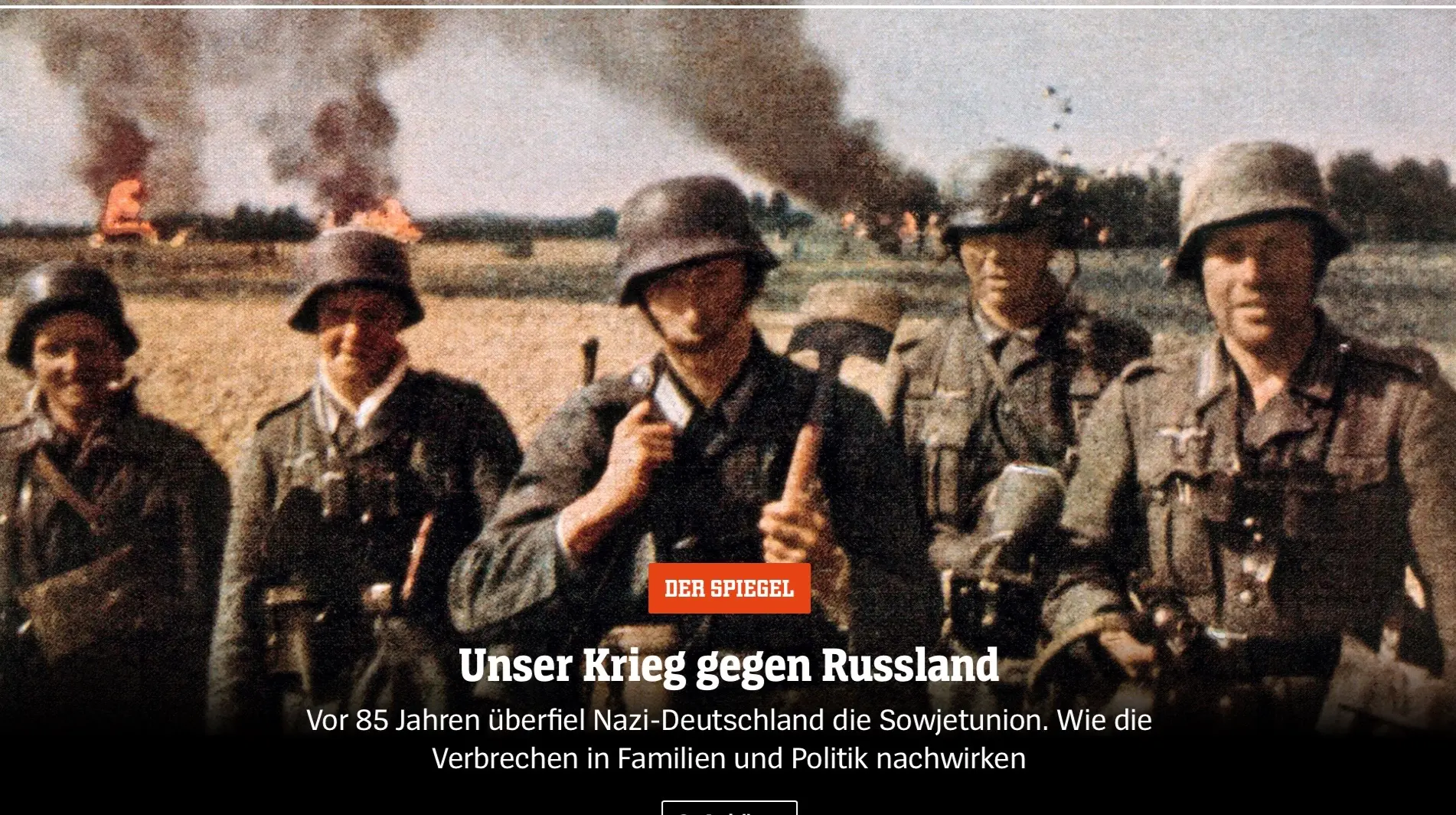 Свершилось. 

Der Spiegel:
Летом 1941 года Гитлер начал наступление на Советский Союз под кодовым на