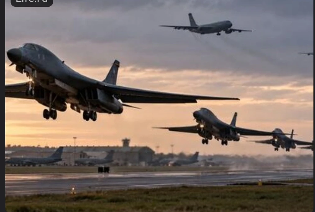 Пиндосы вывели все стратегические бомбардировщики B-1 с британской авиабазы Фэрфорд пос...