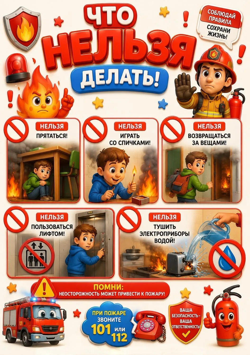Секреты безопасности для малышей!🔥

Сегодня мы с вами поговорим об огне. Огонь — это наш друг (он г