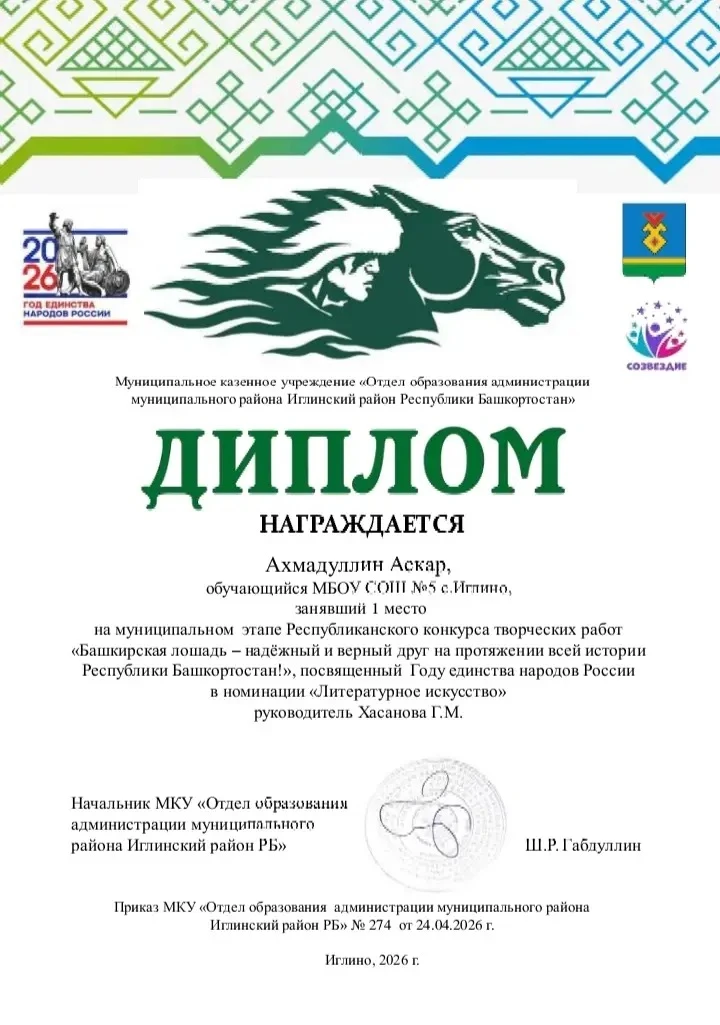 🔆🔆🔆Поздравляем победителей и призёров муниципального этапа Республиканского конкурса творческих рабо