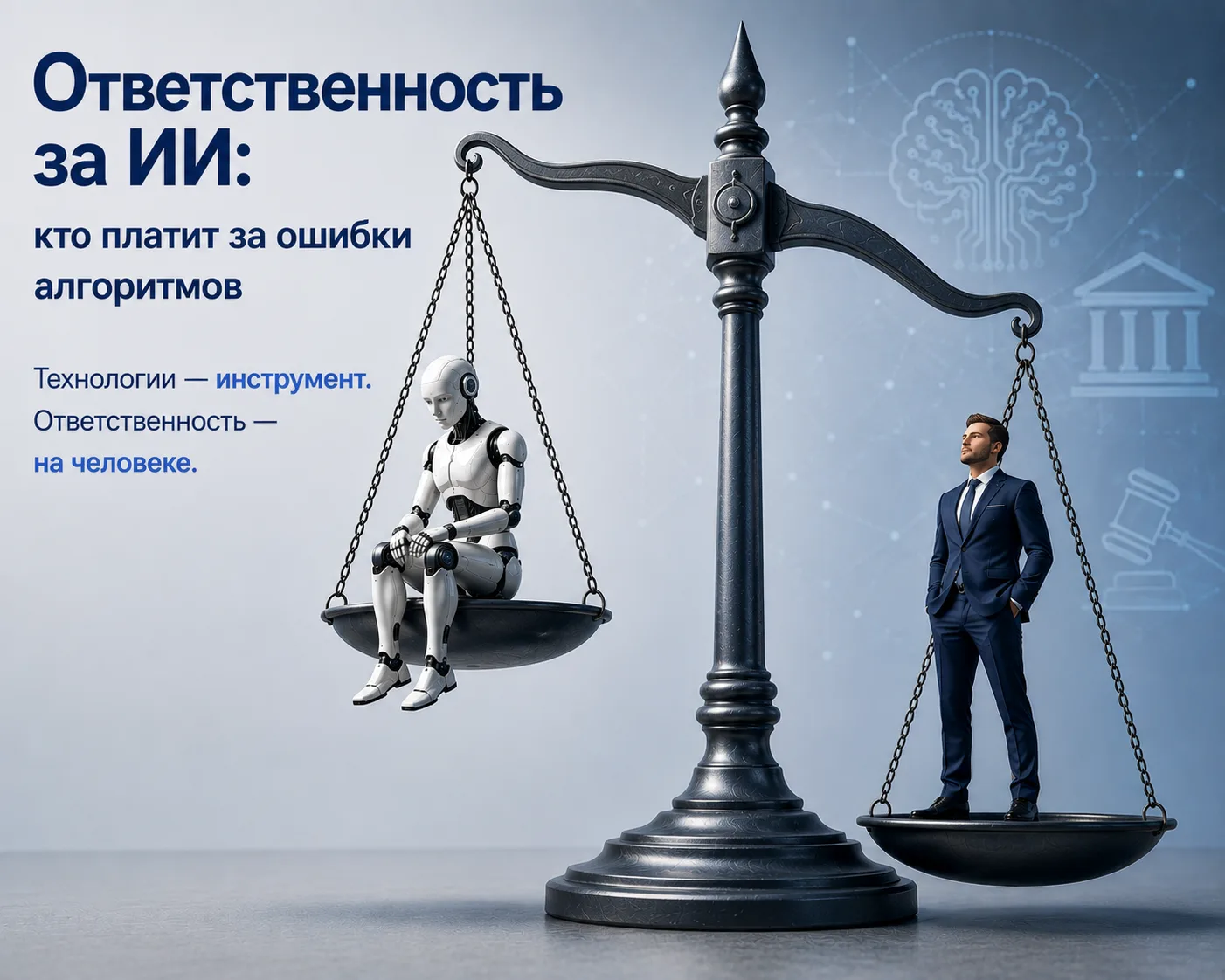 🤖 Ответственность за ИИ: кто платит за ошибки алгоритмов

В прошлом посте мы говорили о базовых при