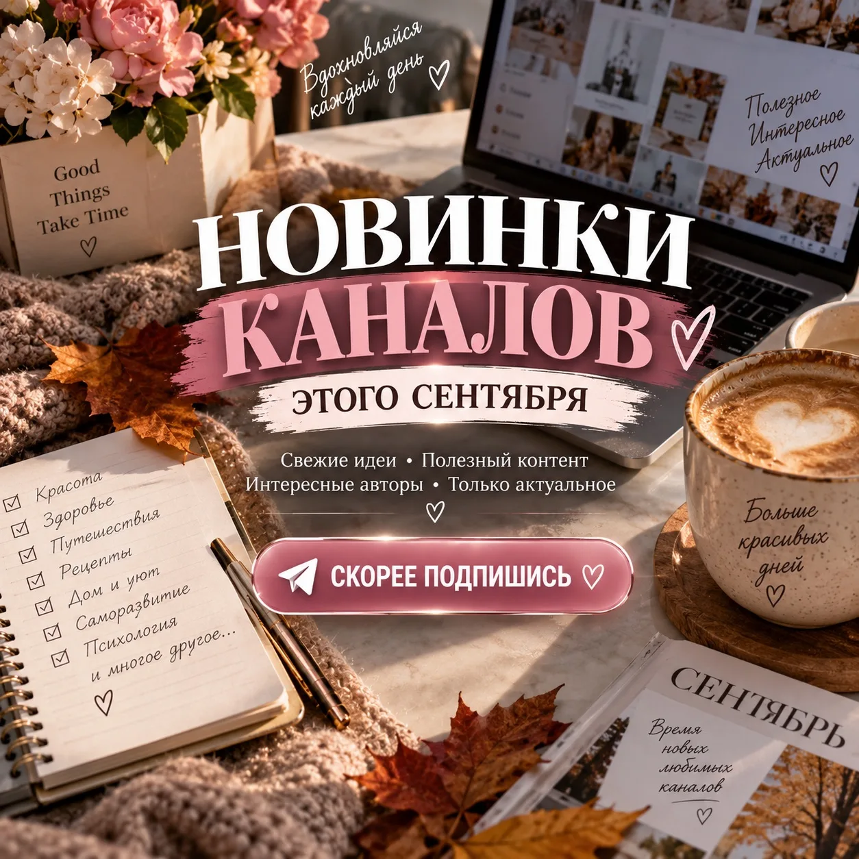 🔥 Самые свежие и интересные каналы сентября уже в одной подборке: