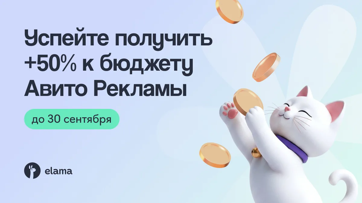 До 100 000 бонусов на Авито Рекламу: прочитайте наш пост, чтобы узнать, как их получить...