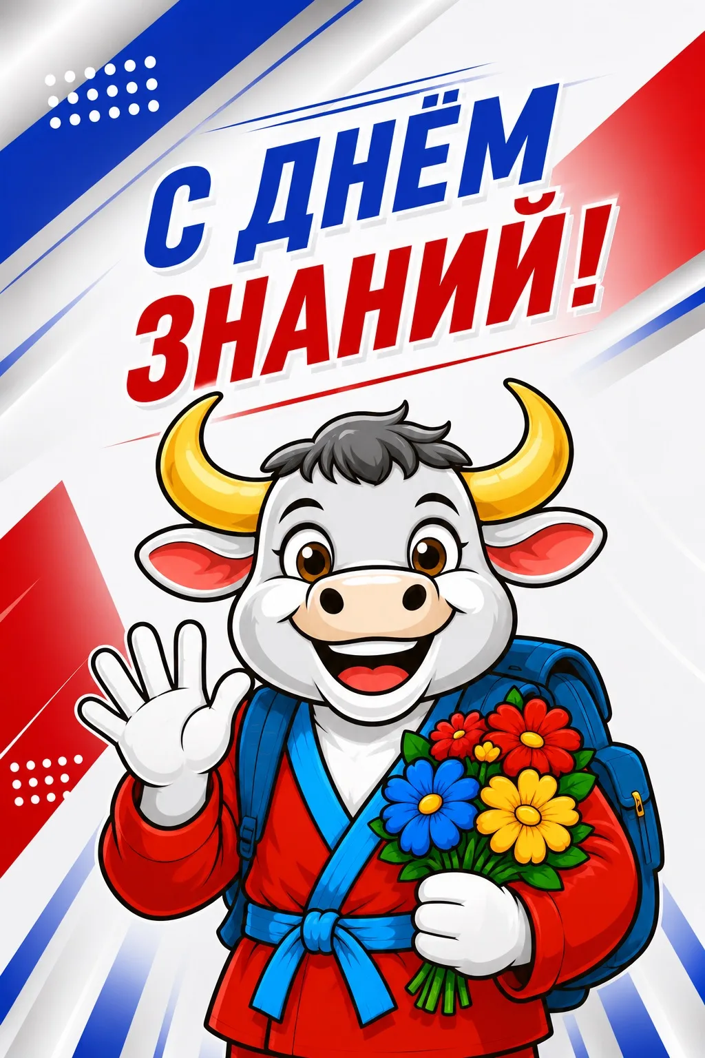 Наш бычок уже побывал в школе и готов получать знания! 📚