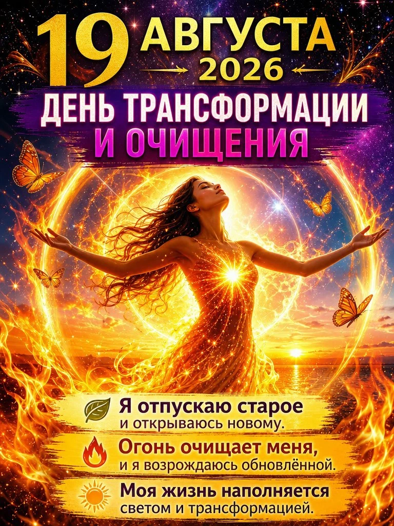 🌙 19 АВГУСТА 2026 — ДЕНЬ ТРАНСФОРМАЦИИ И ОЧИЩЕНИЯ 🌙