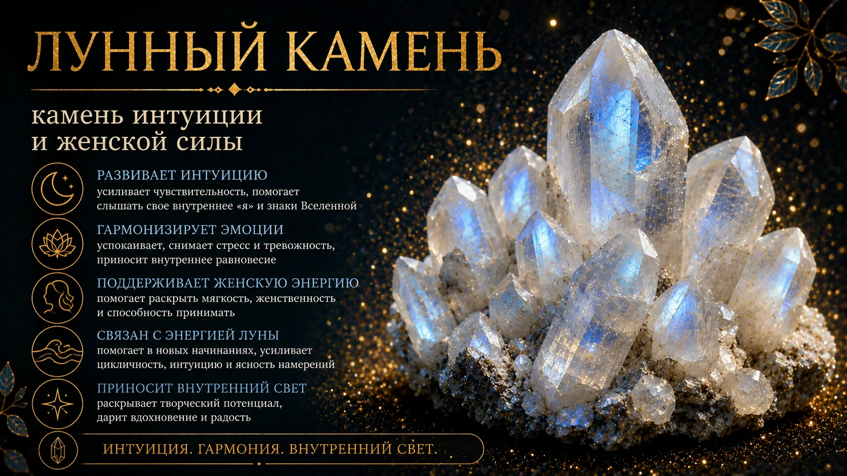 Лунный камень — тот самый минерал, который нужно увидеть в движении. ✨