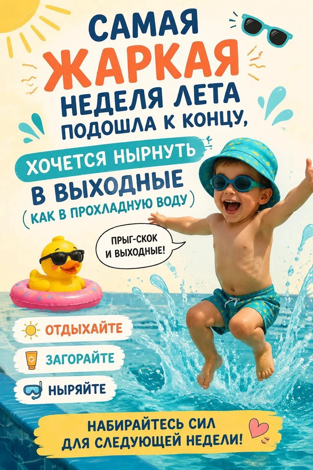 🌞 Пятница!

Самая жаркая неделя этого лета официально позади. Она была похожа на знойный полдень: я