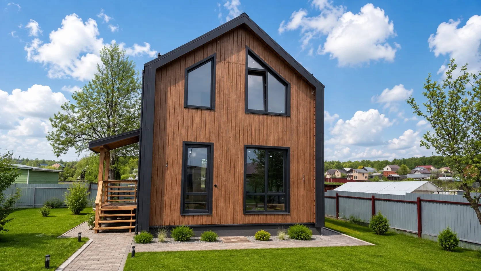 🏡 Завершили строительство двухэтажного дома по проекту «Барн» 6×9!
