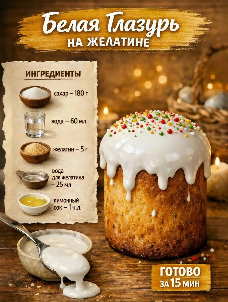 3 РЕЦЕПТА ГЛАЗУРИ, КОТОРАЯ НЕ КРОШИТСЯ 😍🔥Та самая — гладкая, блестящая и идеально ложится на куличи 