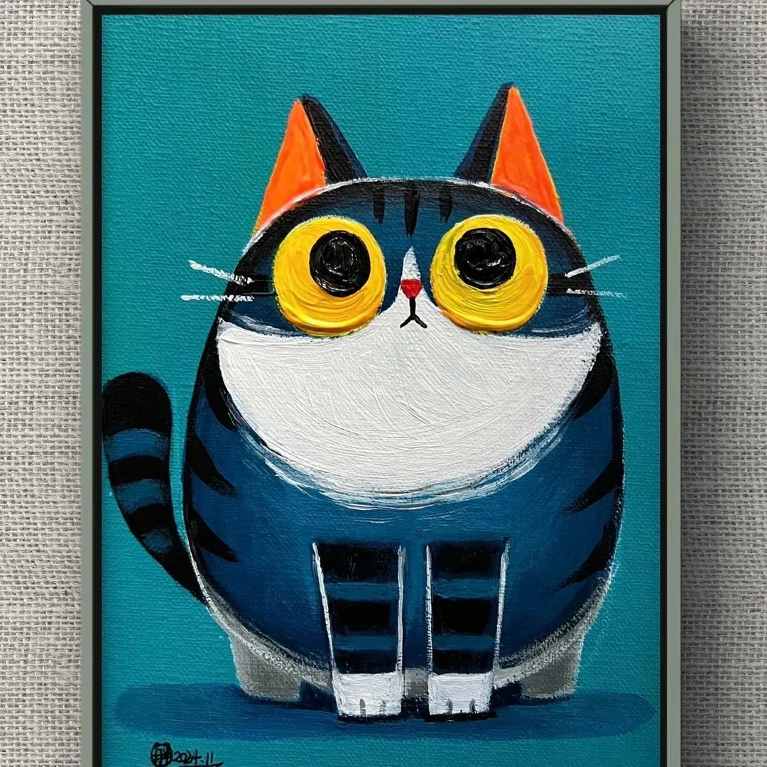 Рисуем котика акрилом