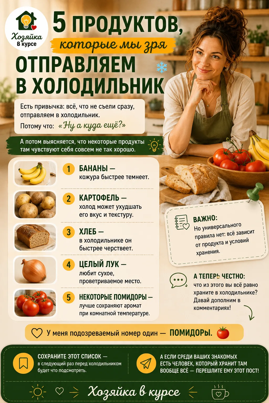 🥔 5 ПРОДУКТОВ, КОТОРЫЕ МЫ ЗРЯ ОТПРАВЛЯЕМ В ХОЛОДИЛЬНИК