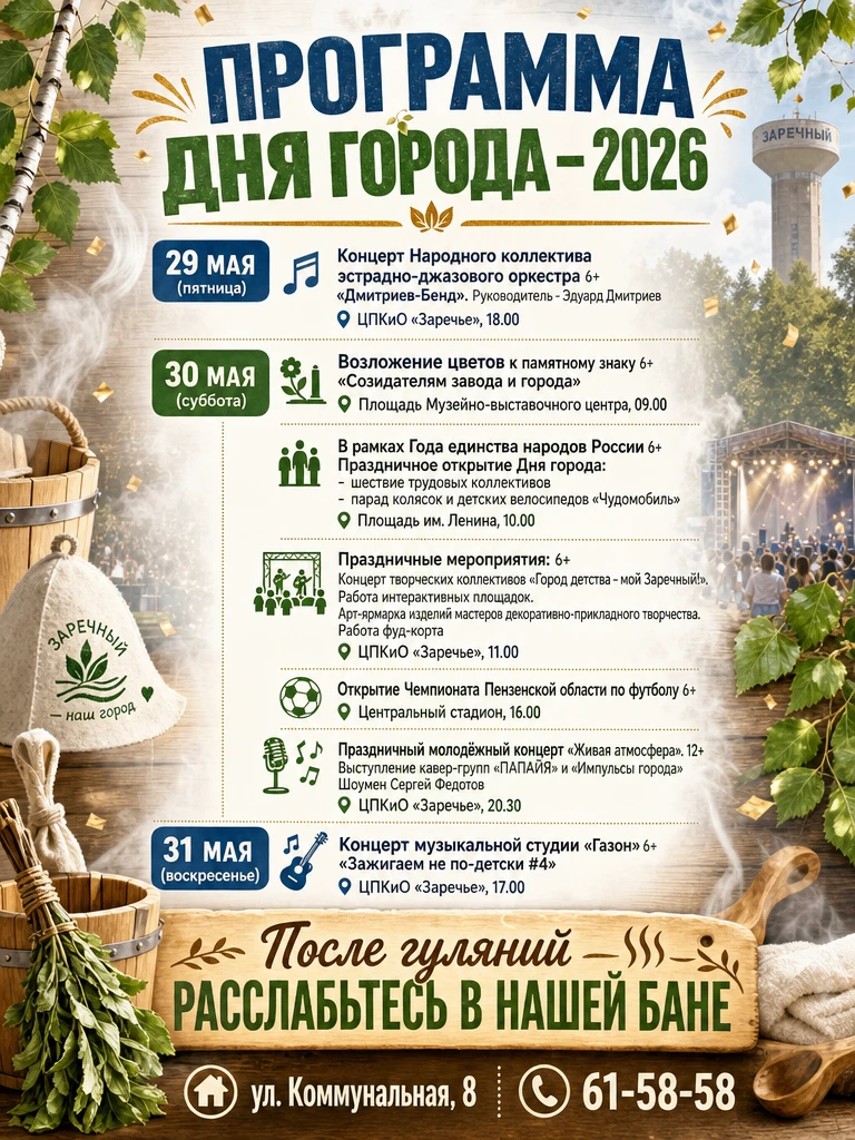 🎉 ПРОГРАММА ДНЯ ГОРОДА - 2026
